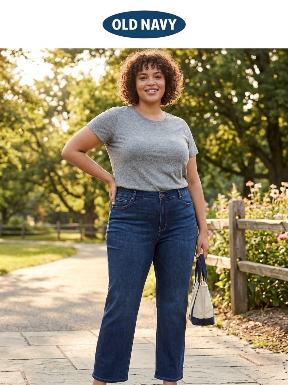 Old Navy Women's Straight-Leg Jeans - Dark Blue Denim